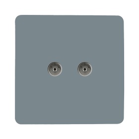 ART-2TVSCG  Twin TV Co-Axial Outlet Cool Grey